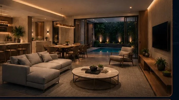 Ambiente residencial de alto padrão com automação
